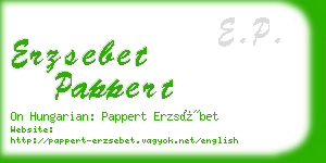 erzsebet pappert business card